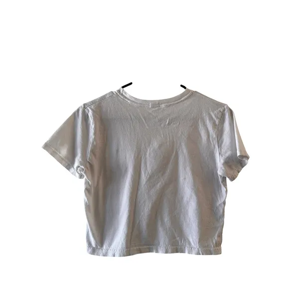 John Galt White Los Angeles Cropped Short Sleeve Tee Women Sz XS - Image 2