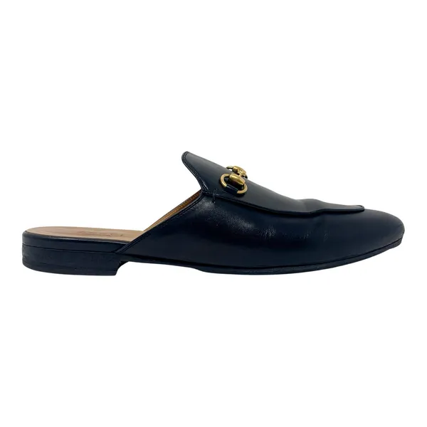 Gucci Princetown Black Leather Horsebit Mules Loafers 39.5 - Image 4