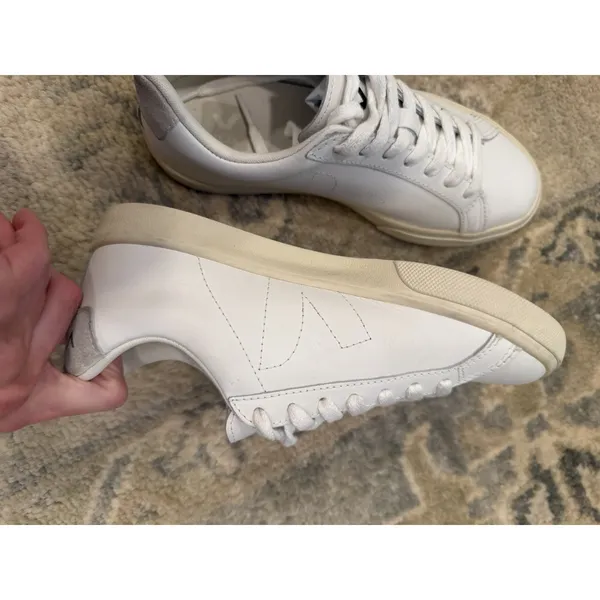 VEJA Low Esplar Leather Lace-Up Sneakers | White Great Condition Size 5 EUR 36 - Image 11