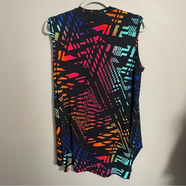 Joseph Ribkoff abstract colorful sleeveless blouse size 10 - Image 3
