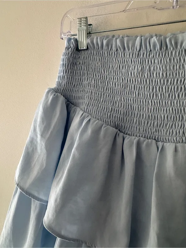 Altar’d State‎ NEW!! Baby Blue Smocked Waist Ruffle Skirt - Image 2