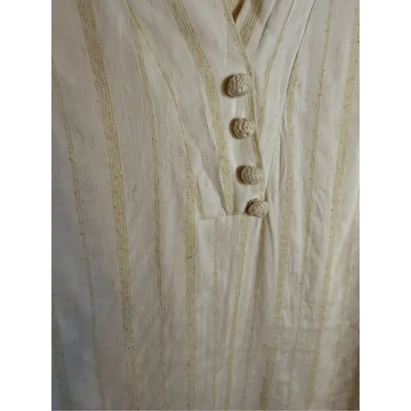 Zara Women’s Yellow & Cream lightweight Lagenlook Textured Tunic‎ Sz M - Image 8