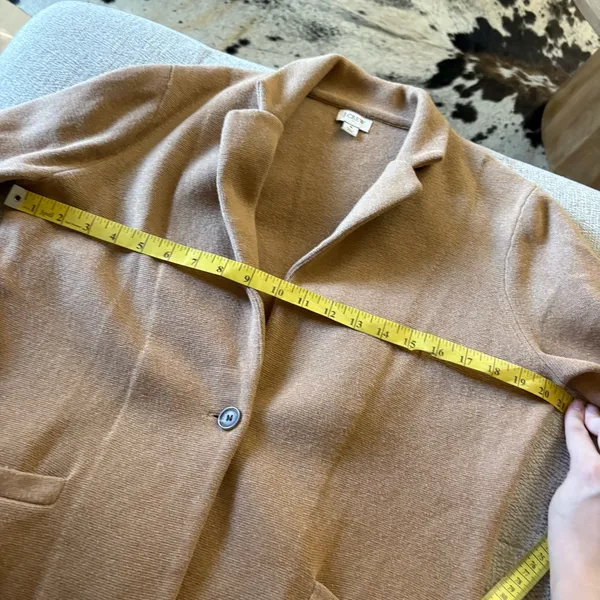 J. CREW Tan Knit Cotton‎ Schoolboy Sweater Blazer Size Small - Image 7