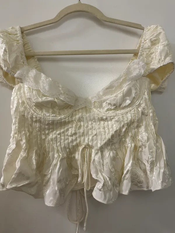 For Love & Lemons Cream Opal Lace Blouse - Image 5