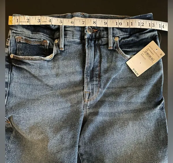 NWT Good American Good Legs Straight Jeans Blue Indigo478 Color High Rise Size 6 - Image 9