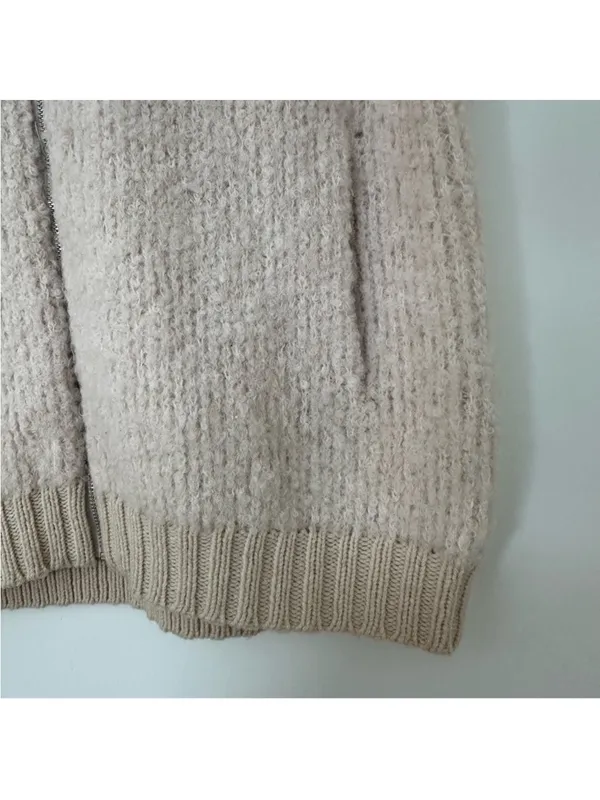 Gap Alpaca Wool Zip Front Knit Sweater Vest Sleeveless Womens Medium Ivory - Image 5