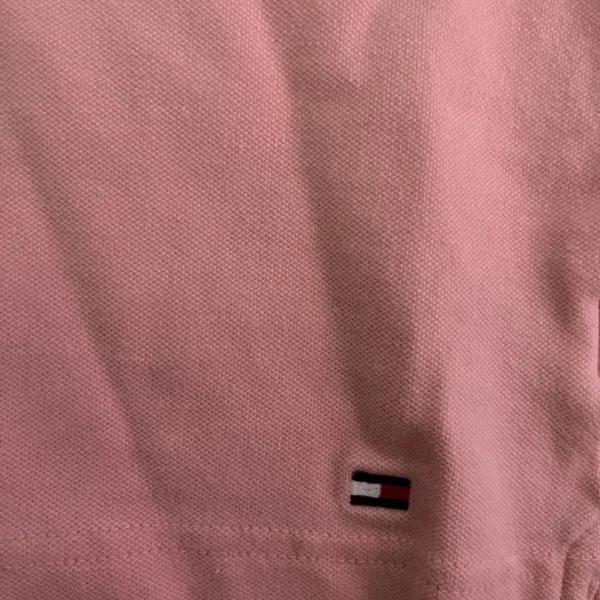 Tommy Hilfiger Polo Shirt Small Pink Cotton Preppy Sleeveless 90s Y2K Vtg Golf - Image 3