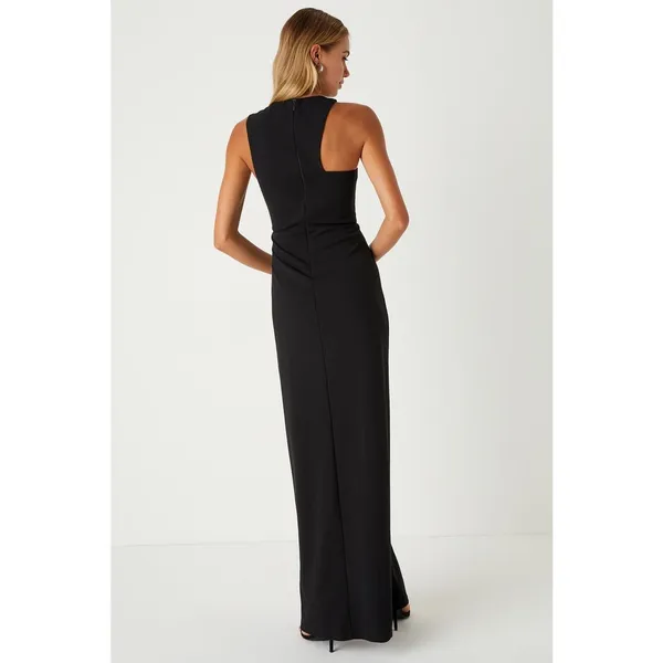 NWT Lulus Poised Preparation Black Asymmetrical Column Maxi Dress Party Size XL - Image 3