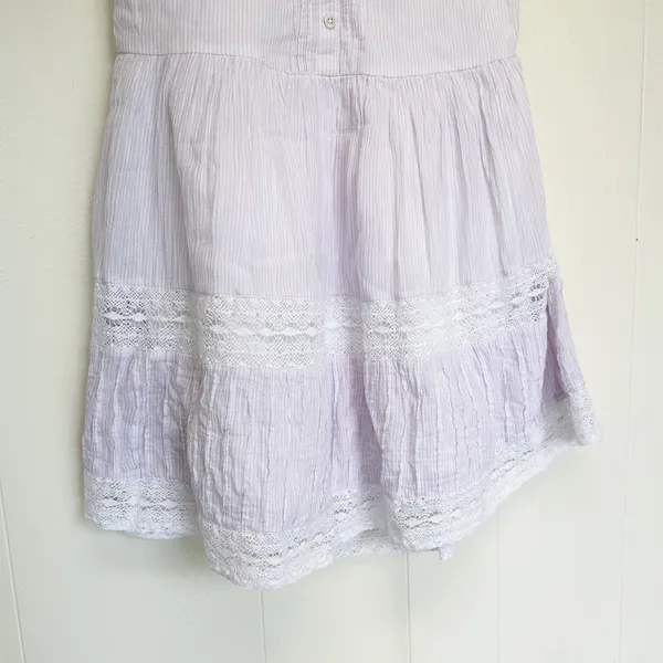 AERIE Button Up Lavender Minidress Large - Image 3