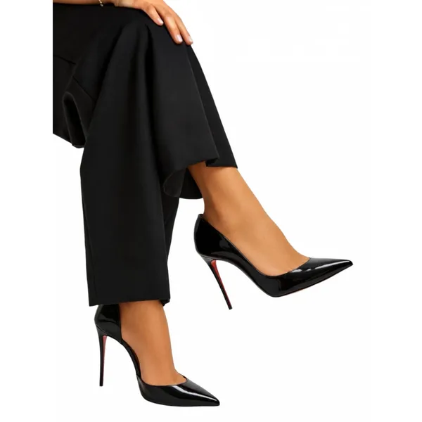 Christian Louboutin Iriza 100 Patent Leather d'Orsay Pump Black Size 39 - Image 2