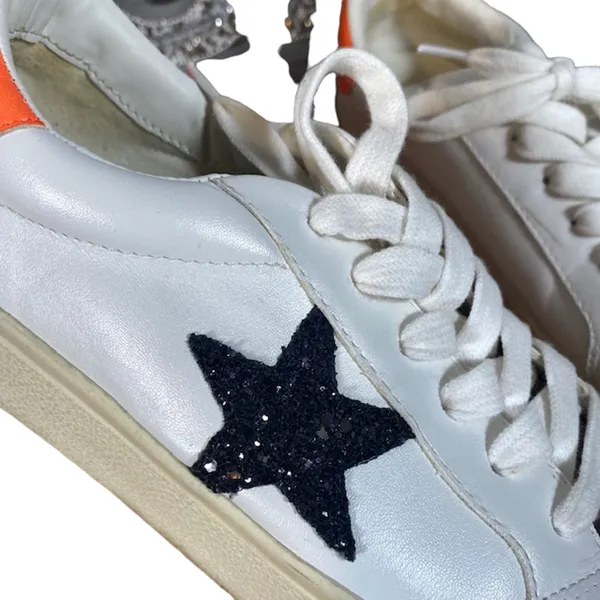 Steve Madden Women’s White Leather Pursued Sneakers Leopard Cap Toe Size 7.5 - Image 7