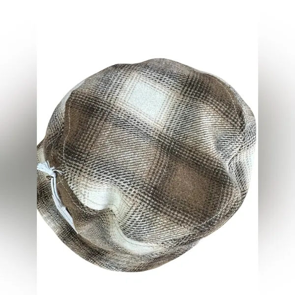 American Eagle Reversible Plaid Bucket‎ Hat One Size Neutral Check Hat - Image 4
