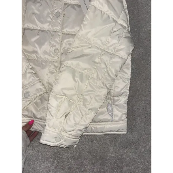 Rebecca Minkoff‎ quilted puffer jacket white medium NWT msrp $228 - Image 3