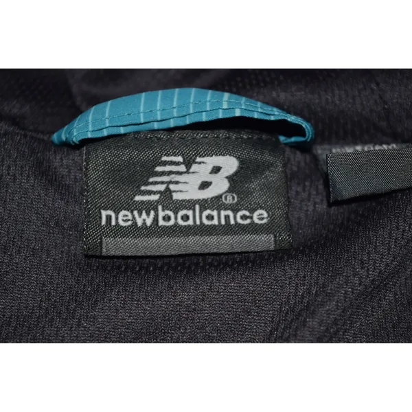 New Balance Windbreaker Jacket Women S Teal Blue Striped Hooded Full Zip Exc - Image 7