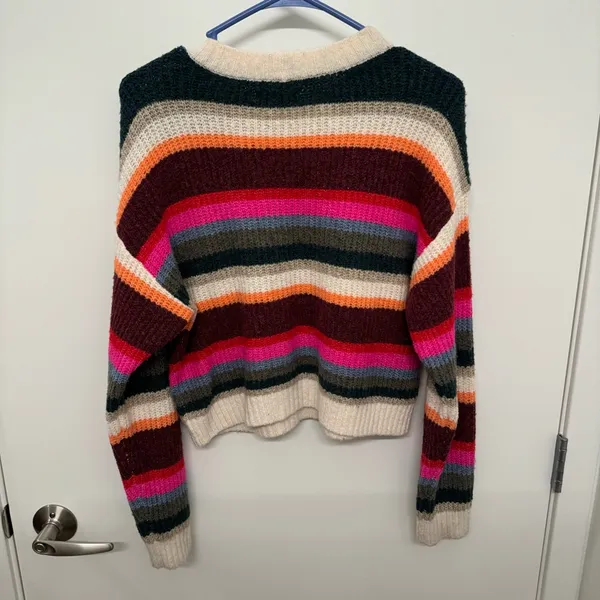 American Eagle Rainbow Striped Sweater - Image 6