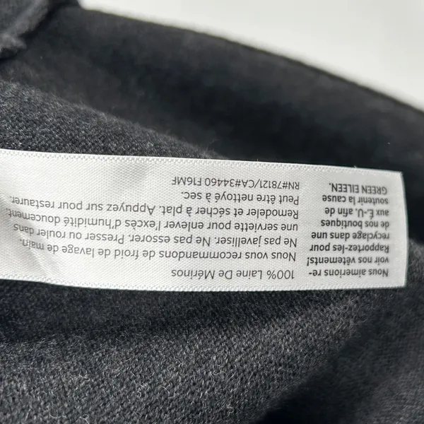 Eileen Fisher Womens‎ Gray Merino Wool Asymmetric Turtleneck Sweater XS Neutral - Image 4