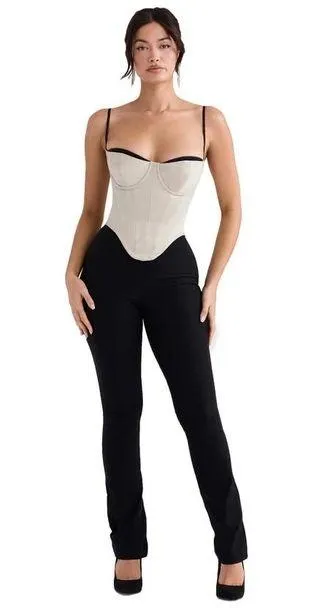 House Of CB NWT Luette BEIGE SATIN UNDERWIRED CORSET - Image 8