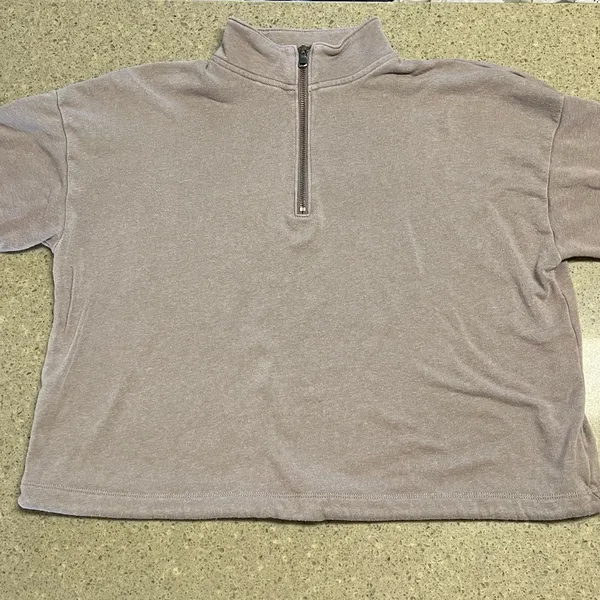 American Eagle Cropped Half Zip Pullover - Image 3