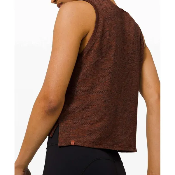 Lululemon Train to Be Tank Dot Camo Dark Terracotta Brown Mesh Relaxed‎ Fit - Image 7