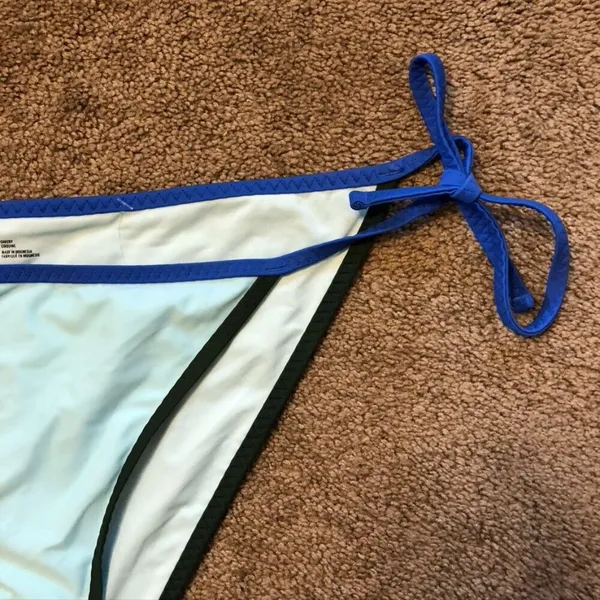 NEW NWT AERIE AMERICAN EAGLE Light Blue Cheeky Tie Side String Bikini Bottom XL - Image 8