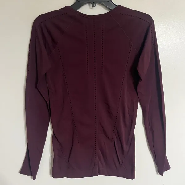 Athleta Momentum Long Sleeve Top XS Maroon Burgundy Mesh Ventilation 211280‎ - Image 7