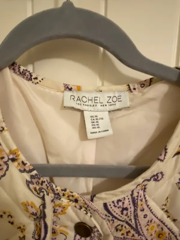 Rachel Zoe paisley quilted jacket size xl - Image 3