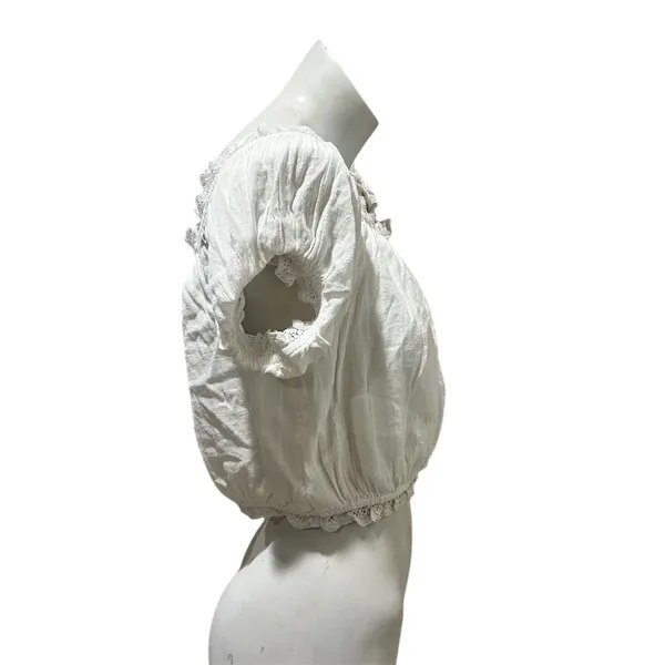 American Eagle Women's Off-Shoulder Lace Blouse White Size M - Image 3