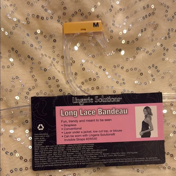 Elegant Silver Sequin Bandeau Size M - Image 9