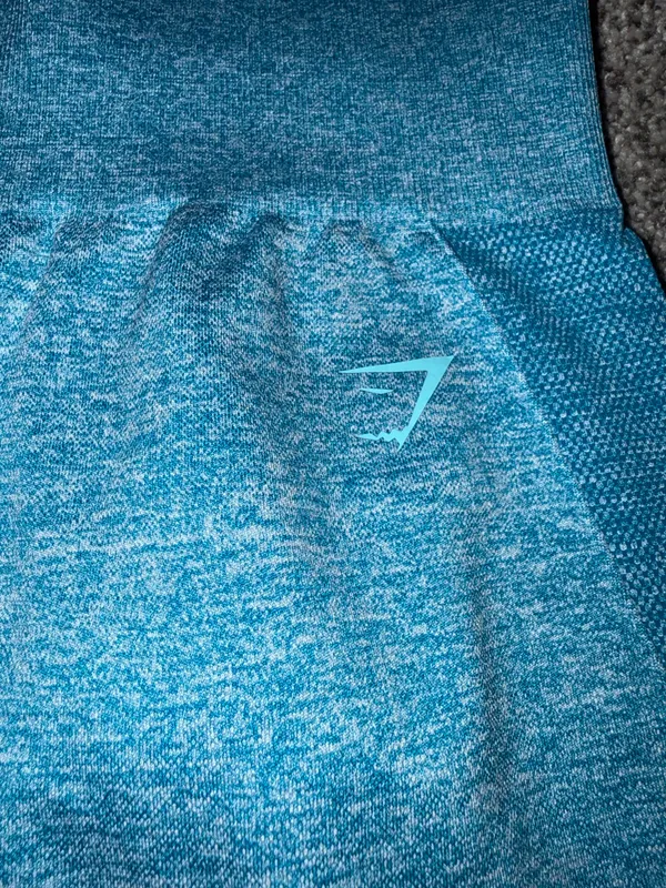 Gymshark Flex High-Waisted Cycling Shorts - Atlas Blue Marl - Image 2
