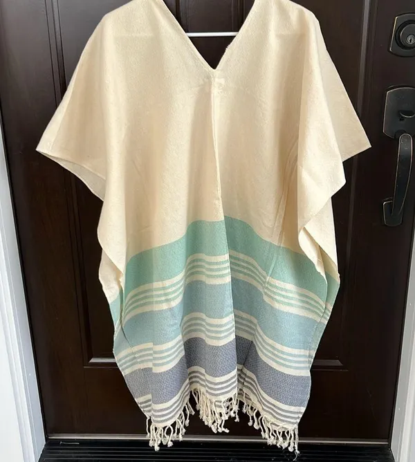 Like New Anthropologie Tribe Alive Fringed Poncho Top One Size - Image 7
