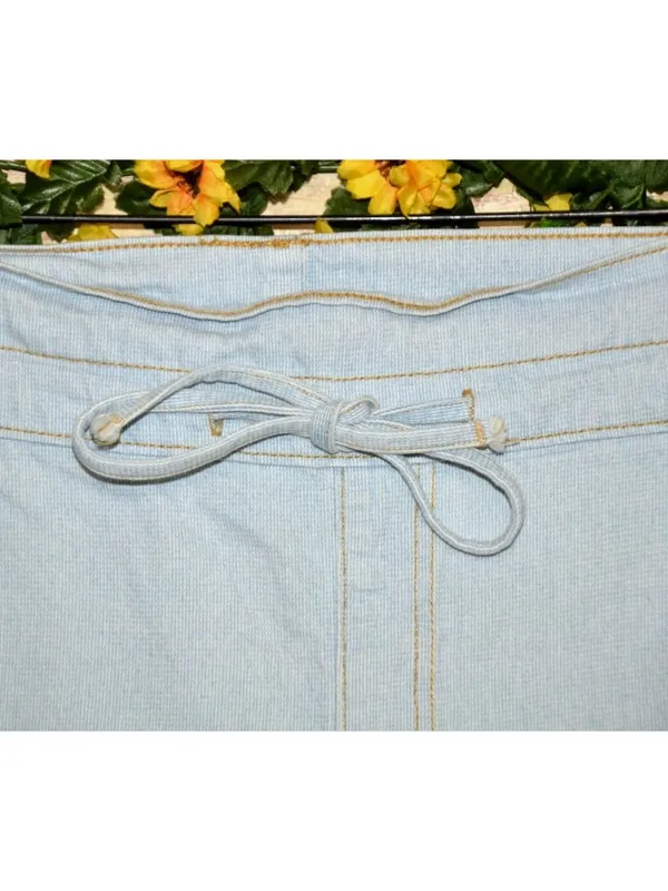 Universal Threads Cute Paper Bag Waist Light Wash Jeans Wide Leg Ladies 36x26 - Image 3