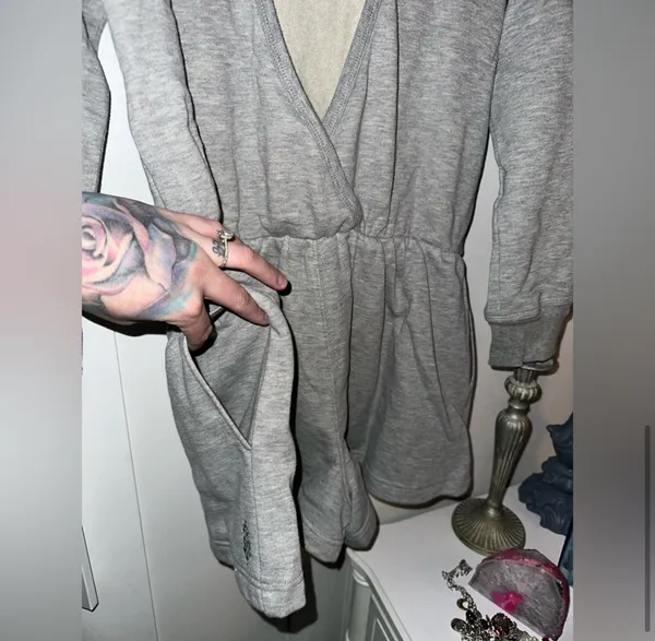 NWOT Free People Movement Such A Flirt Romper in Heather Grey $98 Retail - Image 6