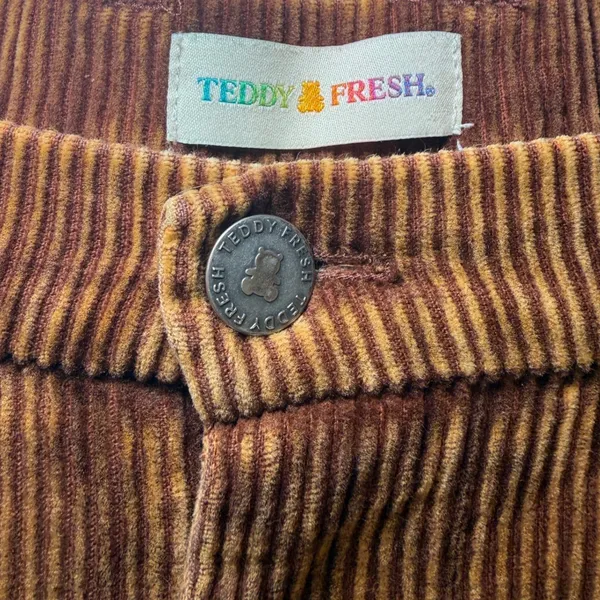 Teddy Fresh‎ Brown Pleated Corduroy Pants Straight Leg 100% Cotton 31 - Image 5