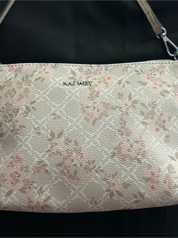 Nine West Blush Floral Shoulder Bag with Strap - Image 4