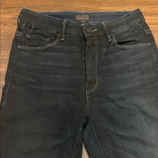 Mother denim HW Looker Ankle Fray in Night Owl dark wash ladies size 26 grunge - Image 6