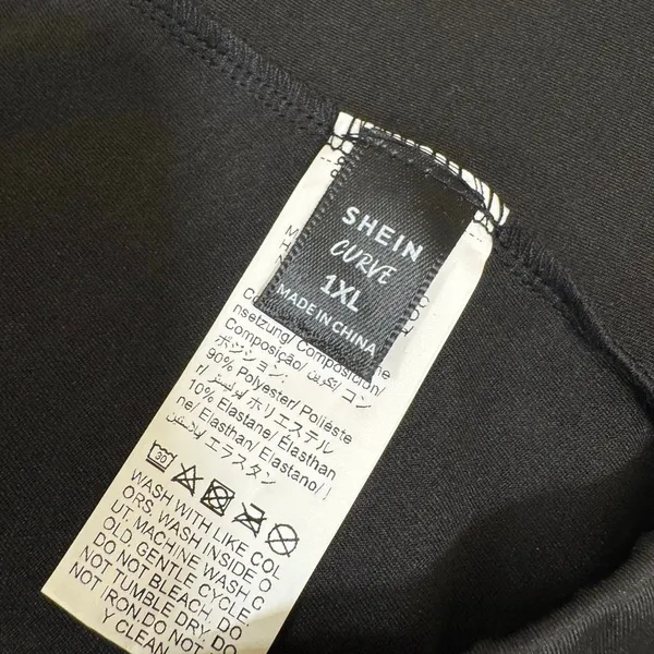 SHEIN Curve Black Mini Skirt Skort With Shorts Built In Stretchy 1XL - Image 3