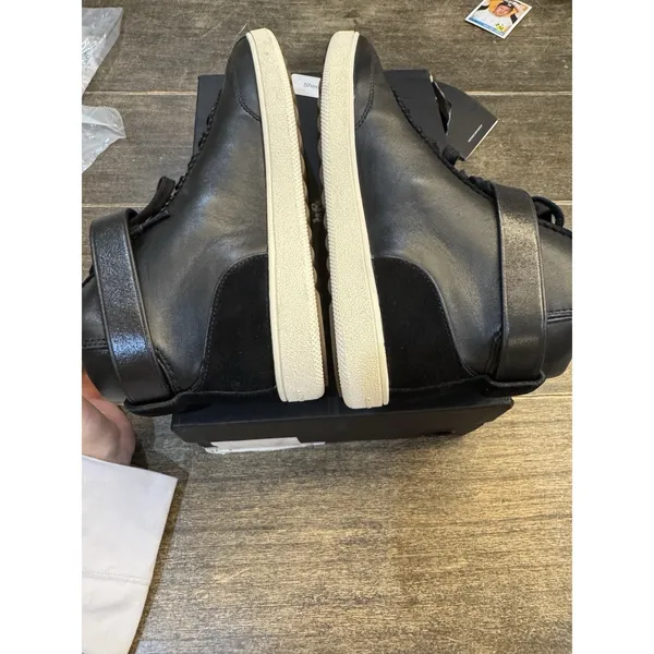 Coach‎ Q9125 C213 Black Leather Suede High Top Sneakers Shoes size 9.5 - Image 7