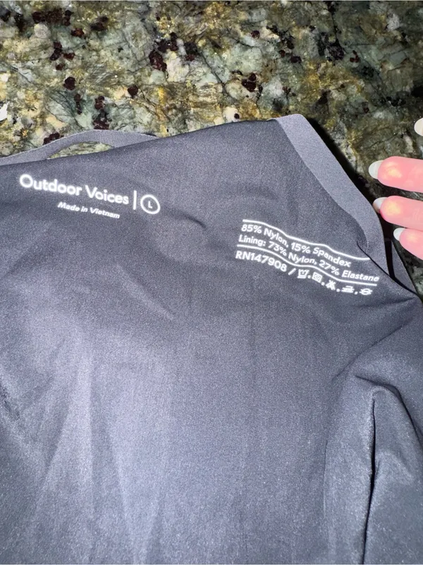 Outdoor Voices Exercise Black Mini Dress Built in‎ Shorts Size L athleisure chic - Image 7