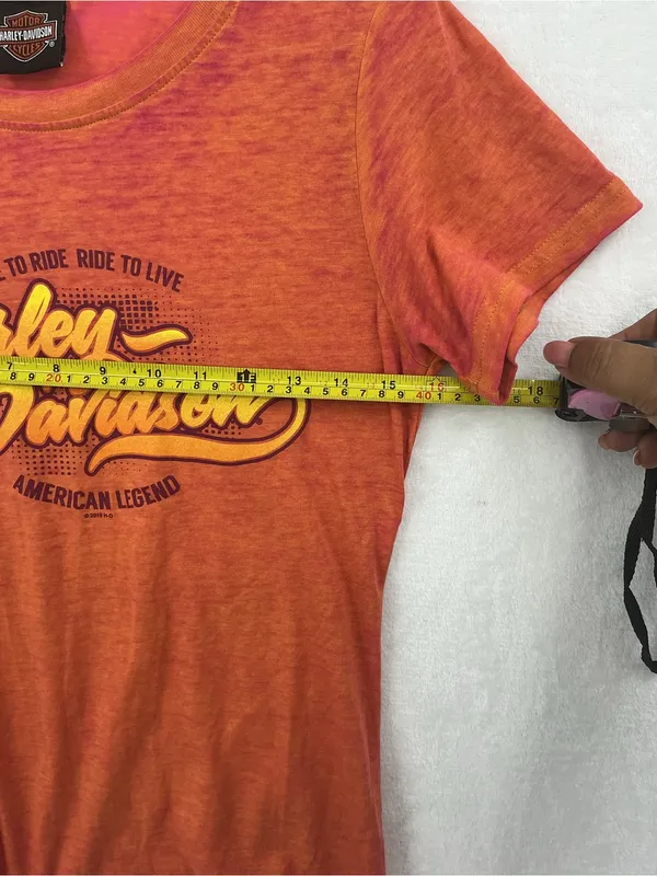 Harley-Davidson Orange Graphic Logo Short Sleeve Tee 854 - Image 6