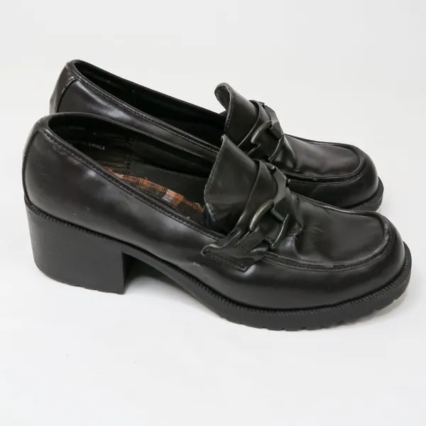 Vintage 90s So Suzzie Brown Heeled Loafers - Image 3
