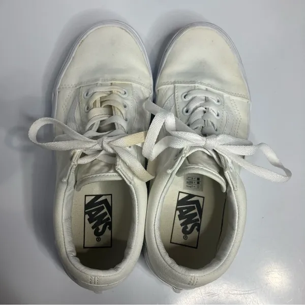 Vans‎ all white old skool sneakers size 7.5 - Image 7