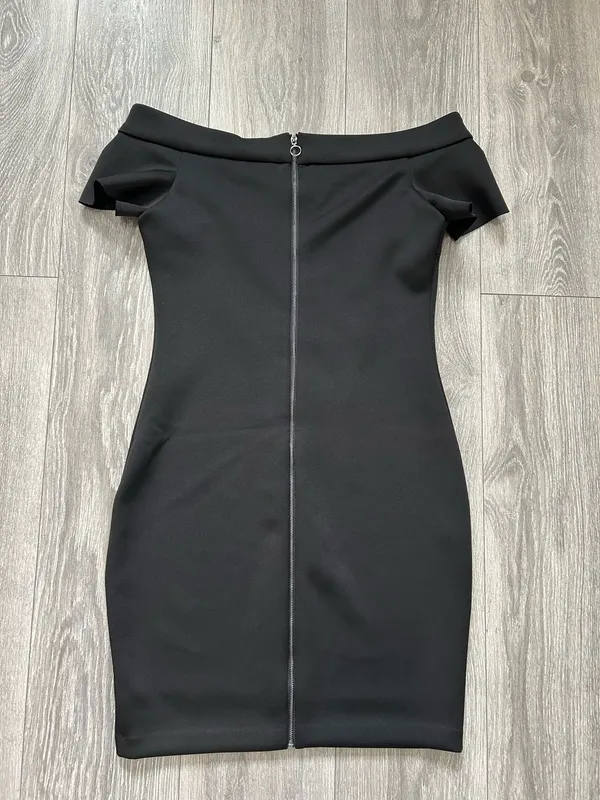 GUESS Black Off Shoulder Mini Dress Size Medium - Image 3