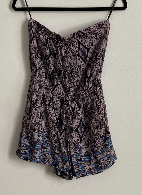 Strapless Patterned Romper - Image 3