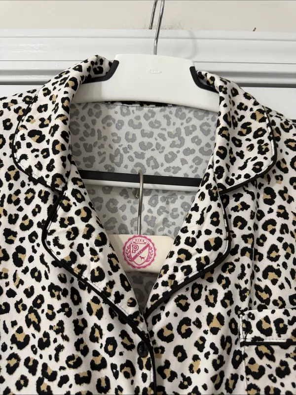 TART INTIMATES Leopard Print Pajama Set Size L women Pants Top - Image 3