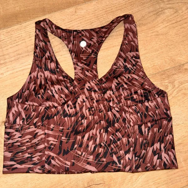 ⭐️Zella Dusty Rose & Black Printed Racerback Sports Bra - Image 5