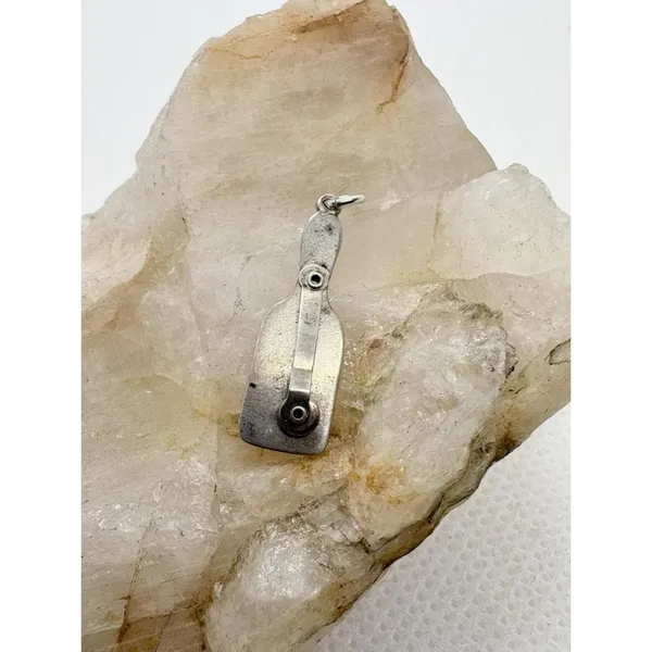 Vintage Sterling Silver‎ Hinged Menu Sign Charm Figural Pendant 0.8g Moving Part - Image 2