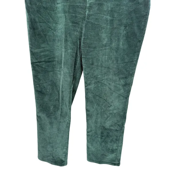 Lauren Ralph Lauren Womens Green Corduroy Straight Leg High Rise Pants Size 14W - Image 8