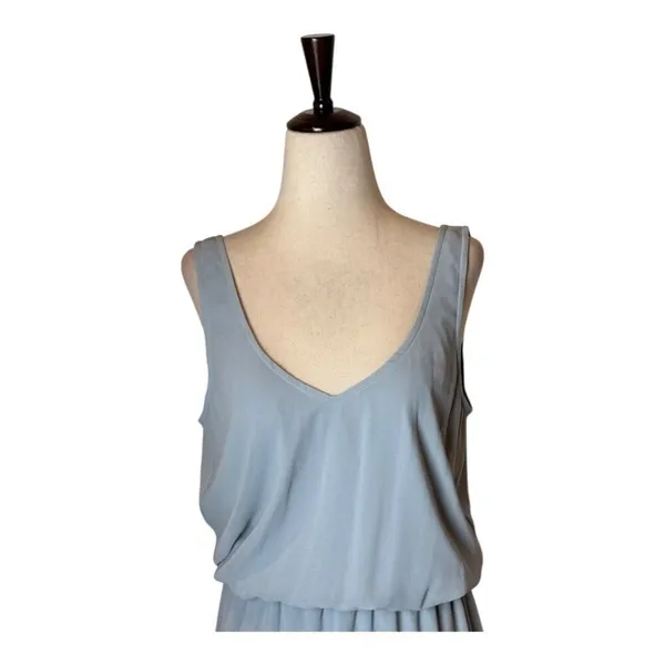 Show Me Your MuMu Dress‎ Women Medium Steel Blue Chiffon Kendall Side Slit Maxi - Image 5