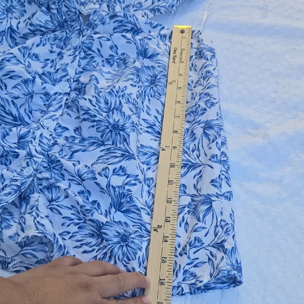 Olivaceous Blue and White Floral Mini Dress Size M - Image 8