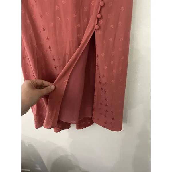 Veronica Beard Silk Franconia Skirt Womens 4 Rose Pink Side Button Feminine NWT - Image 6